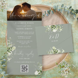 Código QR de Fotografia de Casamento com Verde Fol