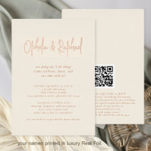 Código QR de Letra Boho Creme Casamento Luxo Real