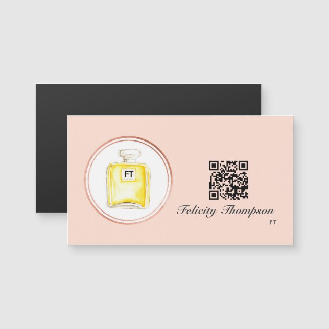 Código QR de Maquiador Rosa Dourado e Rosa Bege (Frente/Verso)