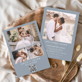 Código QR de orçamento Foto de Casamento Azul com