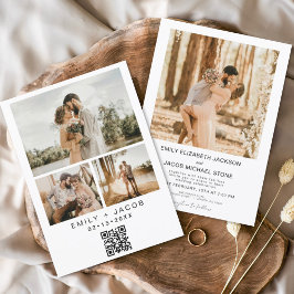 Código QR de orçamento Foto de Casamento Branco Mi