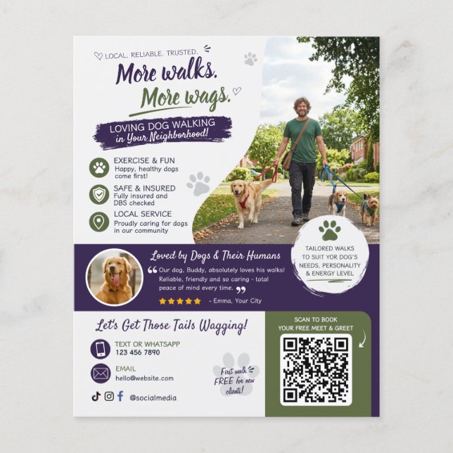 Código QR de panfletos de negócios de passeio de c (Frente)