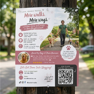 Código QR de panfletos de negócios de pet sitting