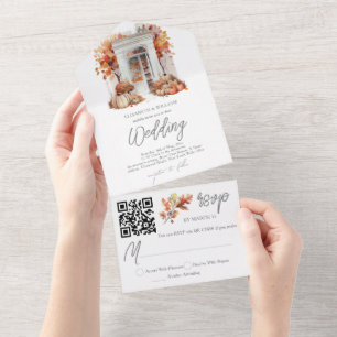 Código QR de Porta Frente de Casamento de outono R