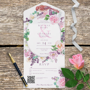 Código QR de Quadro Românico Lilac e Cor-de-Rosa d