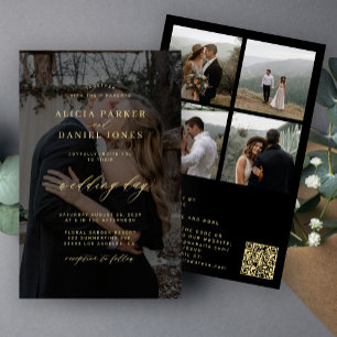 Código QR de resposta de casamento com foto de sob
