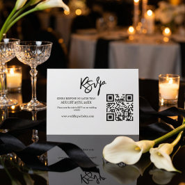 Código QR de Resposta de Casamento com Letra Moder