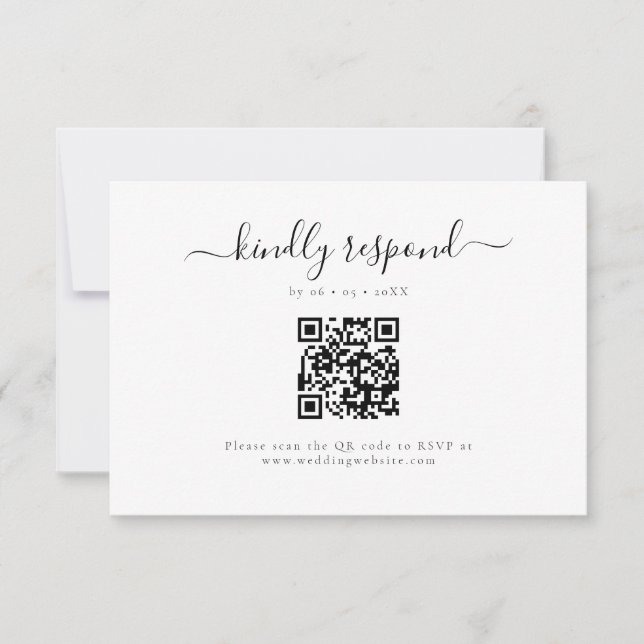 Código QR de Resposta Gentil e Elegante RSVP (Frente)