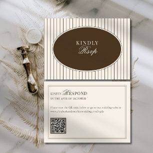 Código QR de Resposta para Casamento Brown Ivory C