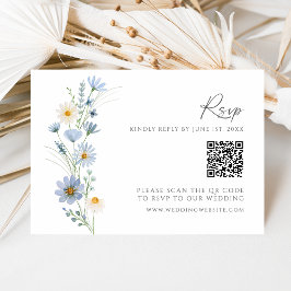 Código QR de Resposta para Casamento com Flor Silv