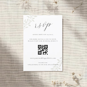 Código QR de RSVP de casamento com verde elegante