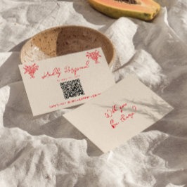 Código QR de RSVP de casamento exclusivo vermelho