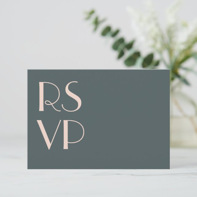 Código QR de RSVP de casamento Minimalista Teal Ar (Em pé/Frente)