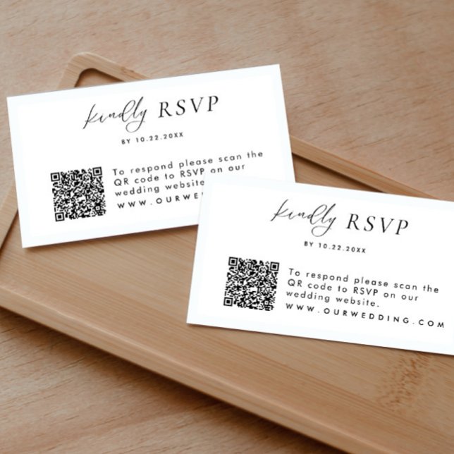 Código QR de RSVP de Casamento Moderno Cartão Simp (Criador carregado)