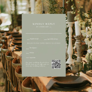 Código QR de RSVP de Casamento Simple Sage