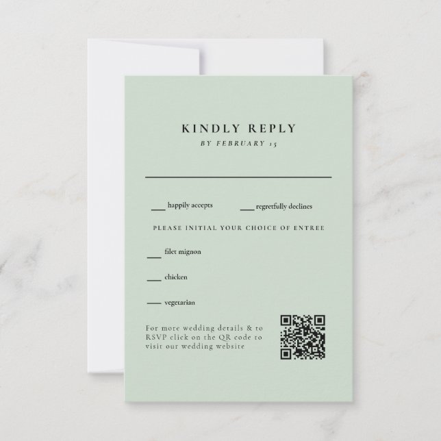 Código QR de RSVP de Casamento Simples com Luz Sal (Frente)