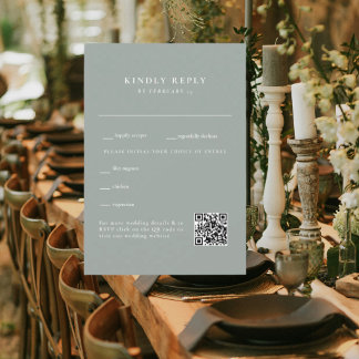 Código QR de RSVP de Casamento Simples em Sage Poe