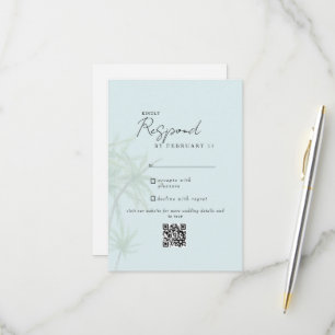 Código QR de RSVP de Casamento Tropical Seafoam Mo