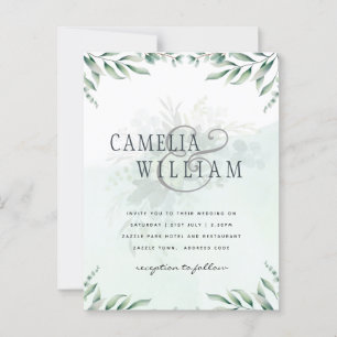CÓDIGO QR de RSVP de Convites de Casamento Verde