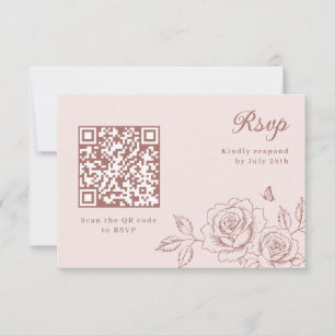 Código QR de RSVP de Quinze Anos em Rosa Ouro