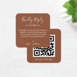 Código QR de RSVP do Site de Casamento Boho Terrac