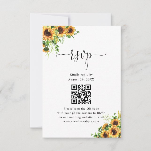 Código QR de RSVP do Site de Casamento Floral Amar (Frente)