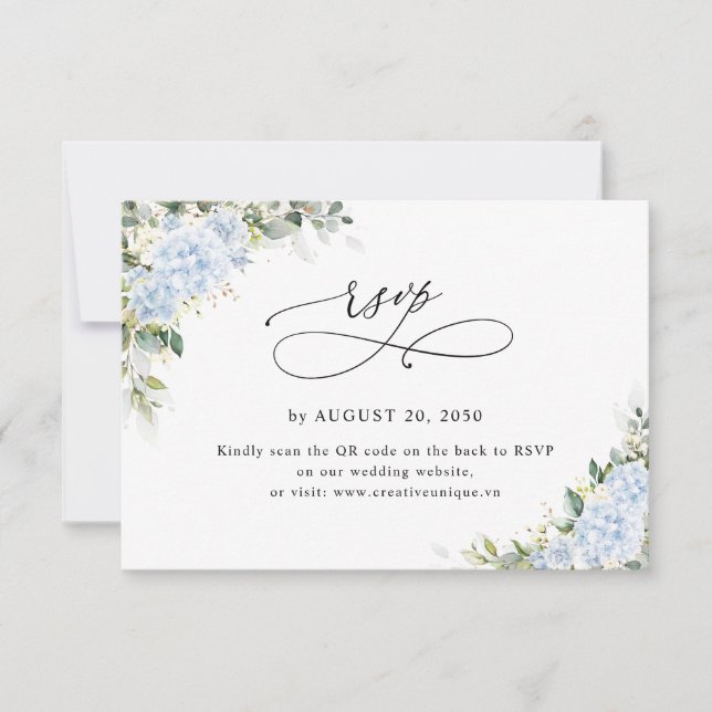 Código QR de RSVP do Site de Noivado Floral de Hor (Frente)