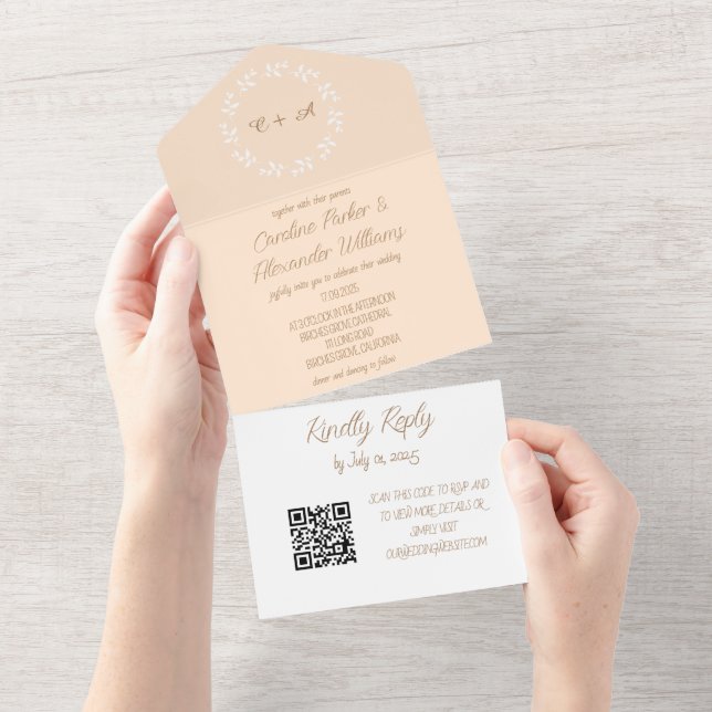 Código QR de RSVP Moderno de Ilustração de Champag (Aba destacável)