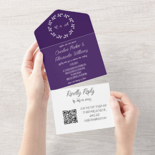 Código QR de RSVP Moderno de Script Puro Elegante
