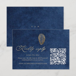 Código QR de RSVP para Casamento Azul Royal no Oce