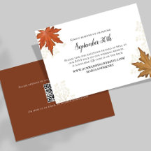 Código QR de RSVP para Casamento de Outono Folhas 