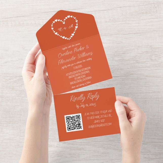 Código QR de RSVP Uniforme de RSVP Moderno Retroor (Aba destacável)