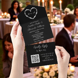 Código QR de RSVP Uniforme de Script Preto Elegant
