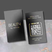 Código QR de Salão de Beleza com Folha de Ouro Pre