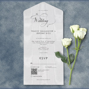 Código QR de Satin Branco Mínimo Moderno Taffeta