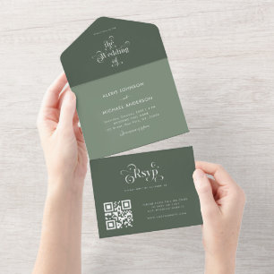 Código QR de Tipografia Retro Tons Verde Musgo Sag