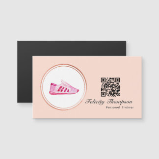Código QR de Treinador Pessoal Rosa Dourado e Rosa