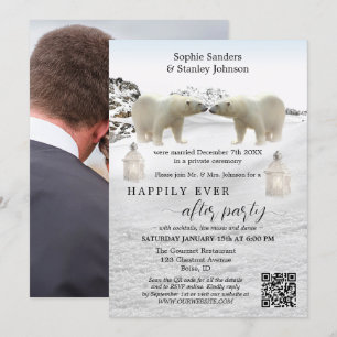 Código QR de Urso Polar Foto Após Convite de Casam