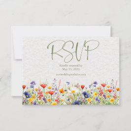 Código QR de Wildflower Cartão RSVP de Casamento