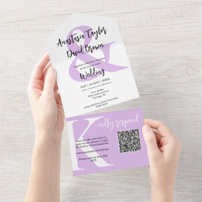 Código QR do Ampersand Roxo da lavanda (Tearaway)