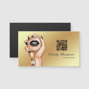 Código QR do Artista Preto e Dourado Makeup