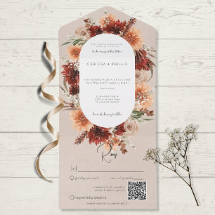 Código QR do bege de poeira floral de queda e de o