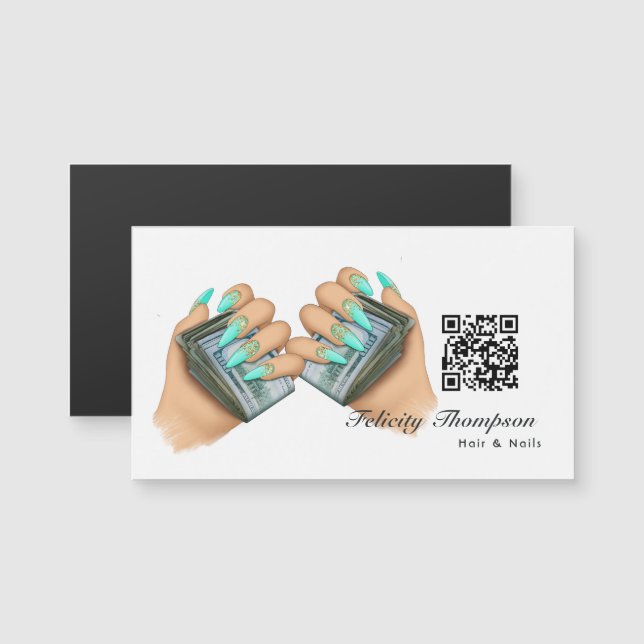 Código QR do cabelo e do Unhas (Frente/Verso)