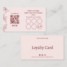 Código QR do Cartão de Fidelidade com Selo Floral 