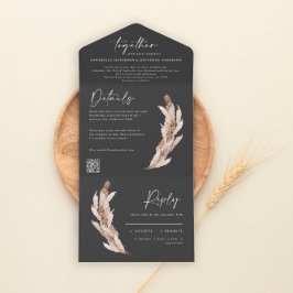 Código QR do casamento de eucalipto rústico modern