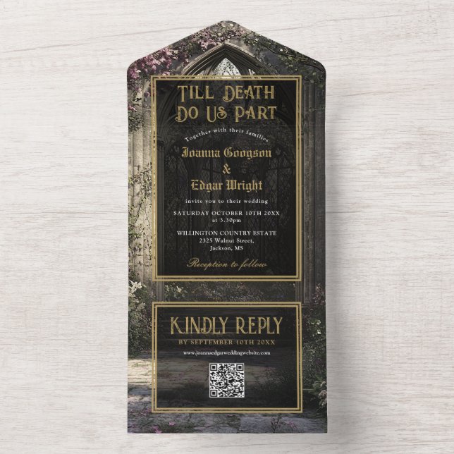 Código QR do Casamento no Jardim Floral Gótico (Inside)