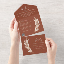 Código QR do casamento russo moderno pampas terrac