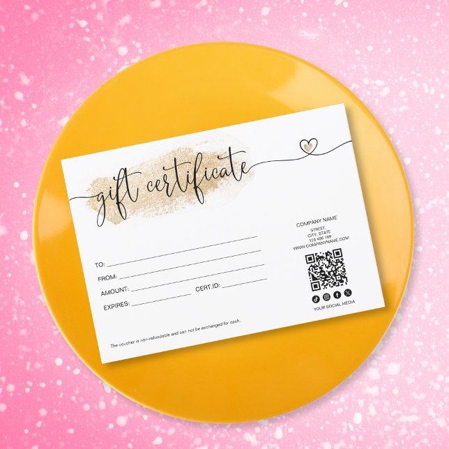 código QR do certificado de cartão-presente mínimo (Criador carregado)