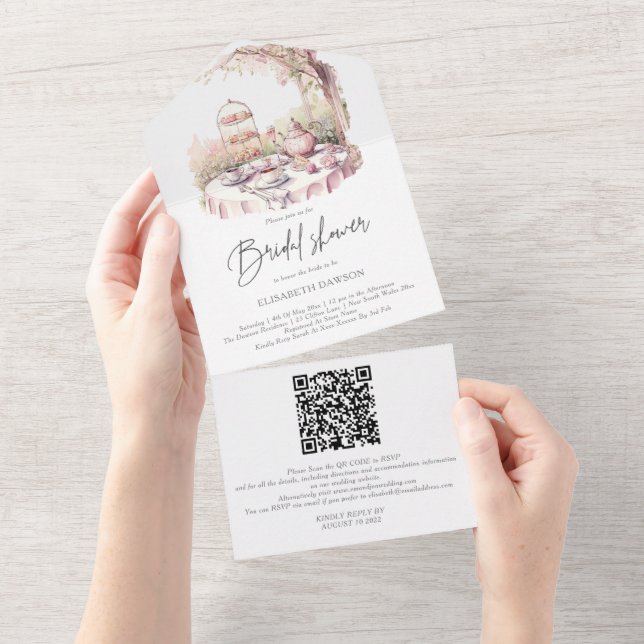 Código QR do Chá de panela de Jardim de Aquarela R (Aba destacável)
