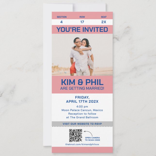 Código QR do Convite de Bilhete de Esporte Fotográ (Frente)